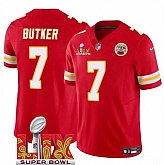 Men & Women & Youth Kansas City Chiefs #7 Harrison Butker Red 2025 Super Bowl LIX Patch F.U.S.E. Vapor Limited Stitched Jersey,baseball caps,new era cap wholesale,wholesale hats